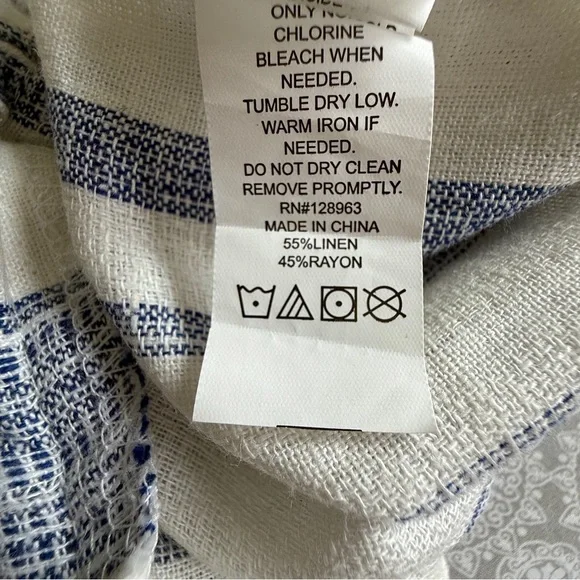 Indigo Rein Linen-Blend Paperbag Shorts Size XL Blue & White Striped - Picture 6 of 9